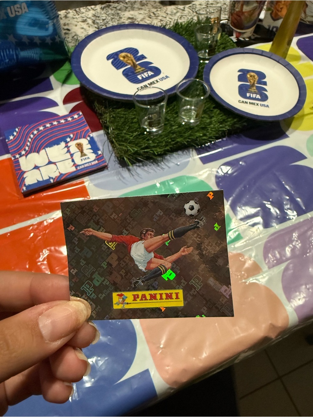 Panini Soccer Party Sticker Pack with Blue and White FIFA Plates
